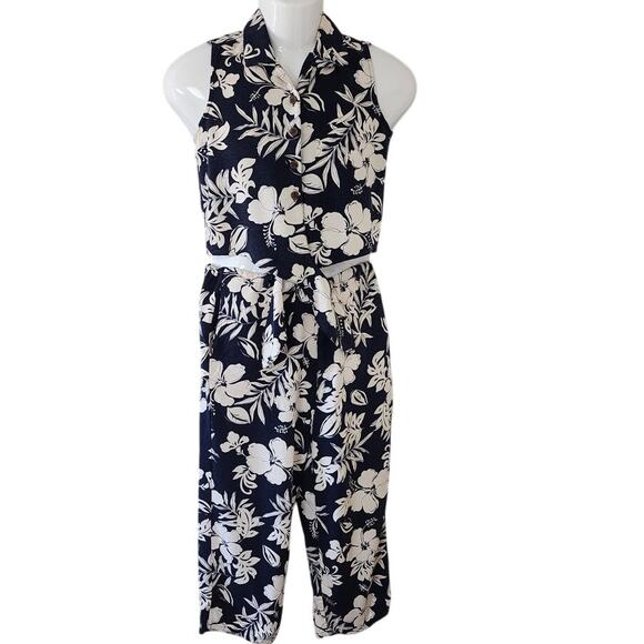 Caibbean Joe Vintage Hibiscus Print Cabana Hawaiian Set Women's Size Small - Picture 1 of 13